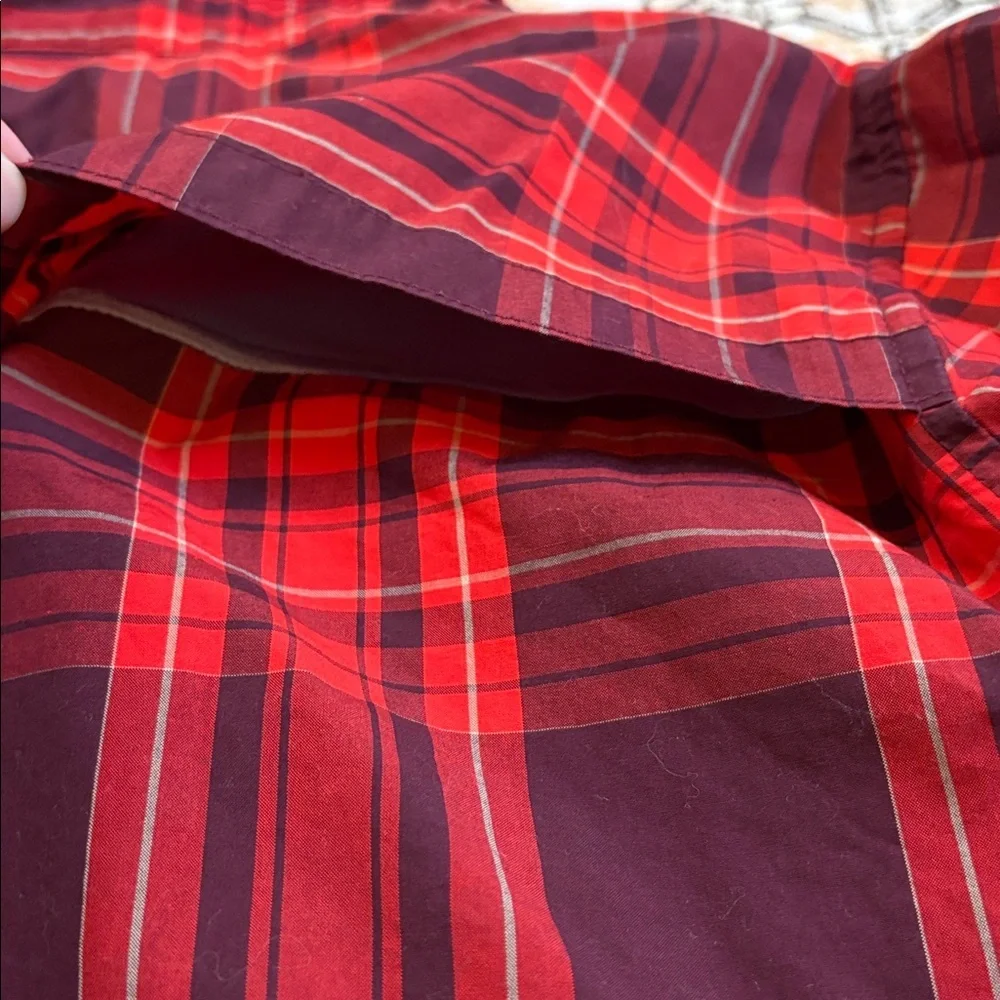 THE NORTH FACE S red and black plaid long sleeve button down